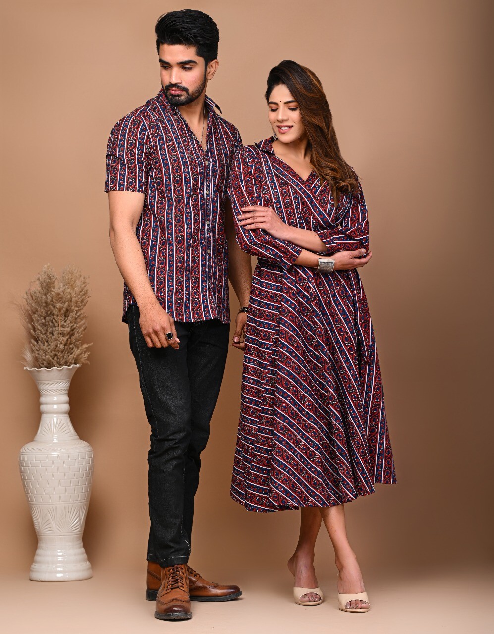 Couple Dress Set | Cotton V-Neck Printed Cute couple Matching Outfits | eBay